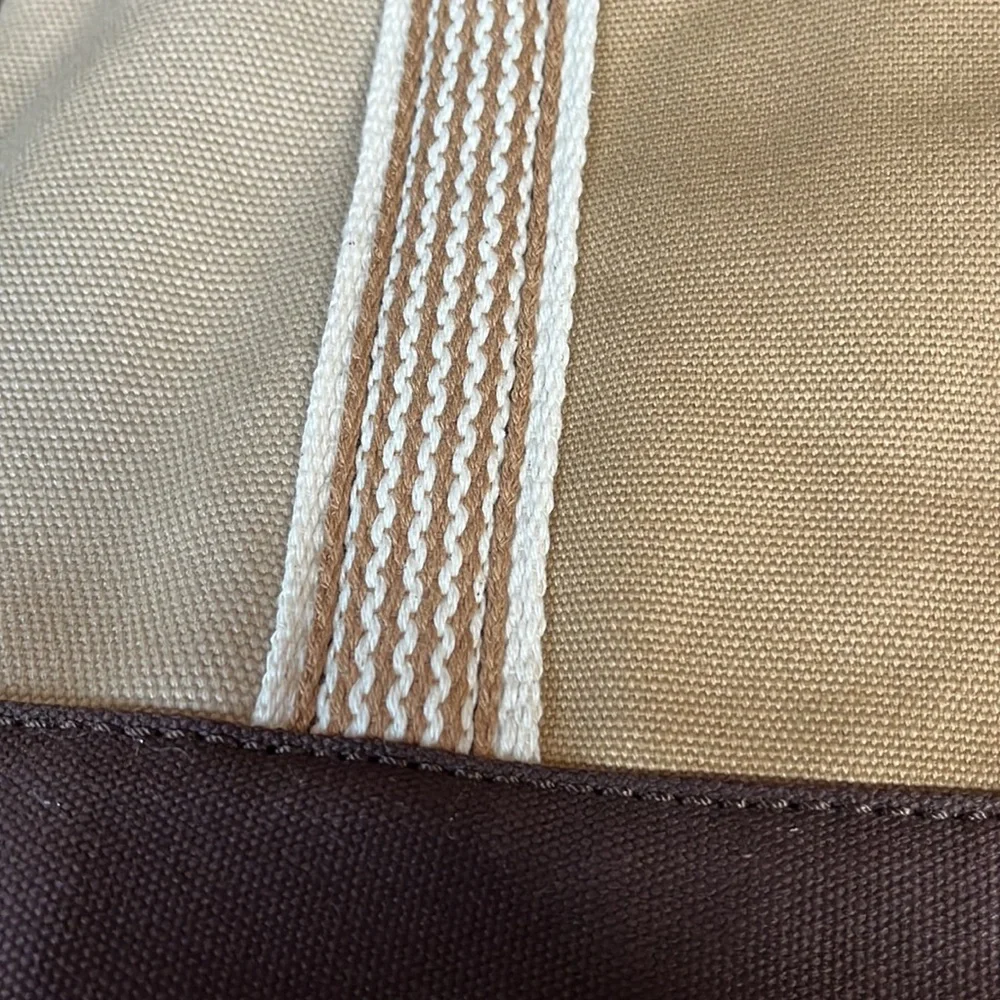 Lands’ End Medium, Zip-Top, Multi-Brown, Canvas Tote Bag - Picture 5 of 6